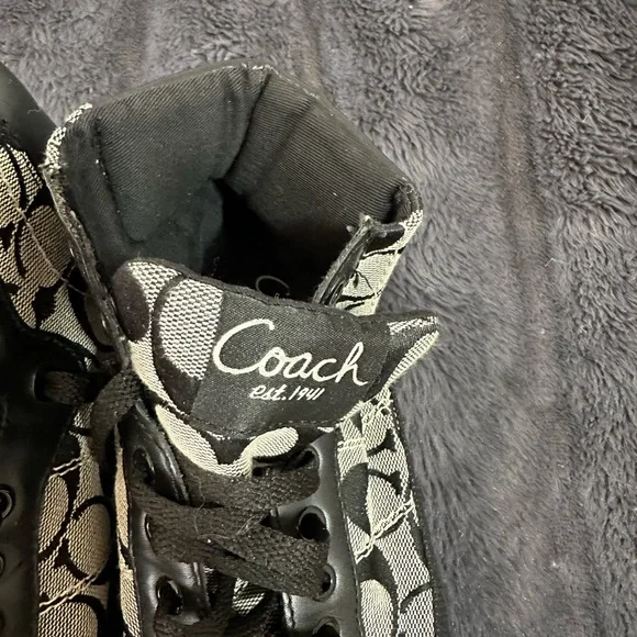Coach Ellis High Top Sneakers Black and Gray US Women’s Size 8.5 Y2K - Picture 7 of 12